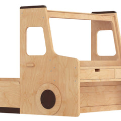 Bellemave® Full Kids Floor Bed with Desk, Storage Drawers and Windows, Full Size Platform Bed in Car - Shaped for Kids Boys Girls, White - Bellemave