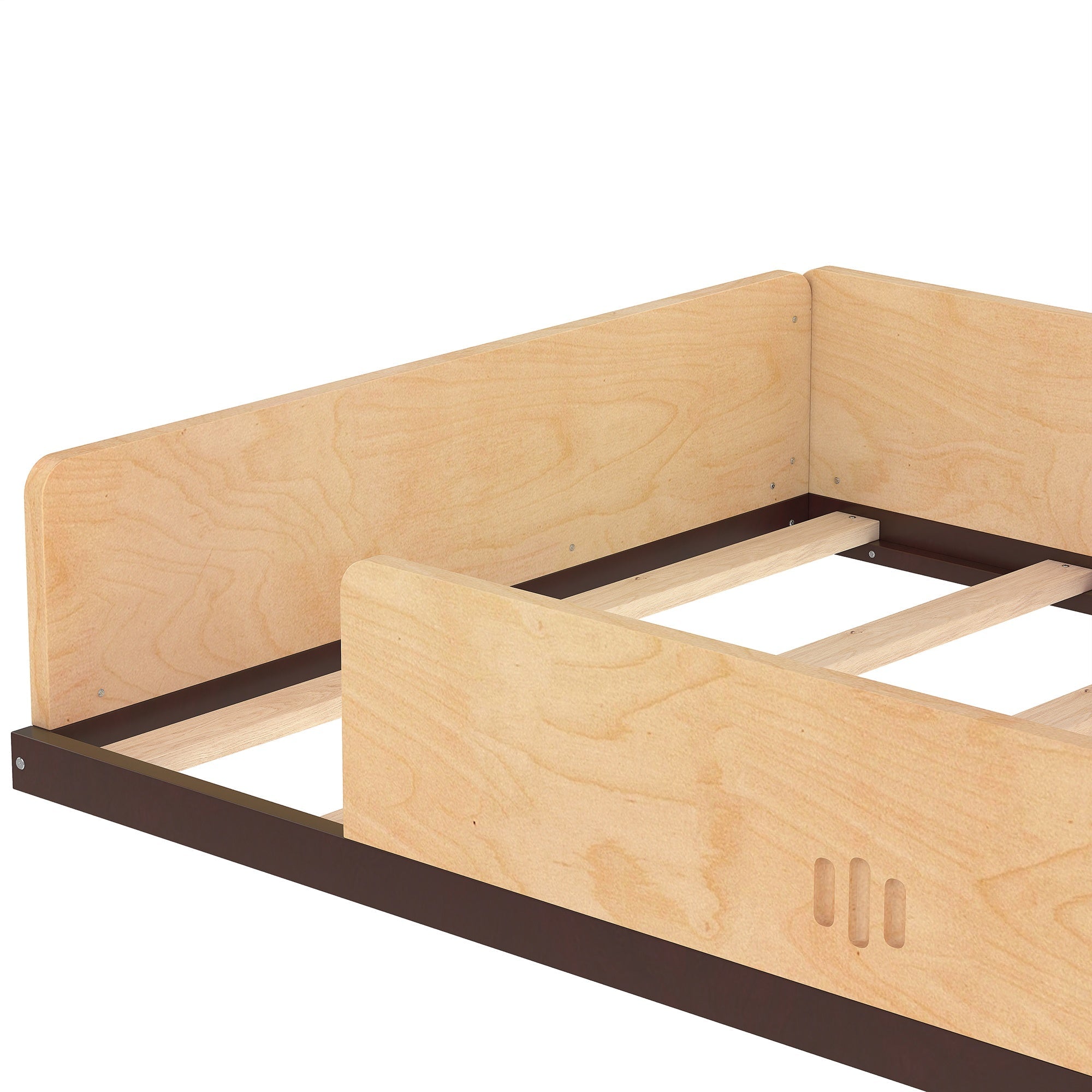 Bellemave® Full Kids Floor Bed with Desk, Storage Drawers and Windows, Full Size Platform Bed in Car - Shaped for Kids Boys Girls, White - Bellemave