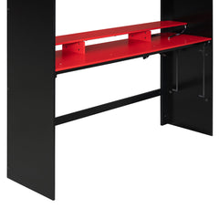 Bellemave® Full Loft Bed with Height - Adjustable Desk,Wardrobe,Ample Storage Space & RGB Light, Gaming loft Bed with Desk - Bellemave