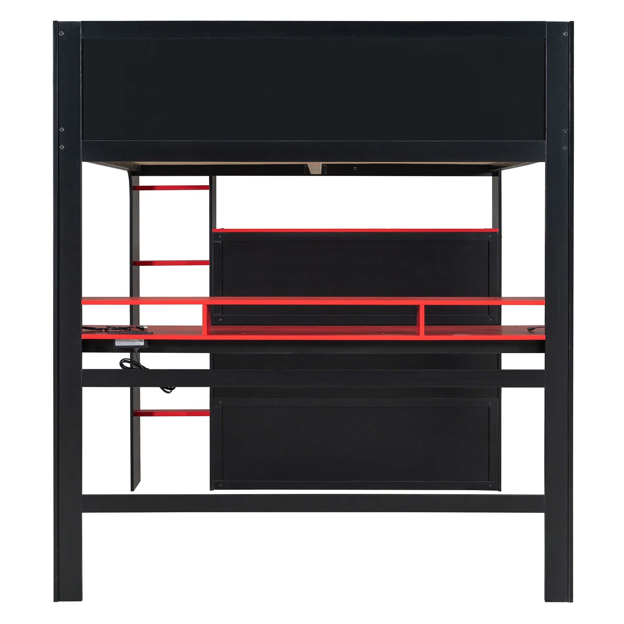Bellemave® Full Loft Bed with Height - Adjustable Desk,Wardrobe,Ample Storage Space & RGB Light, Gaming loft Bed with Desk - Bellemave