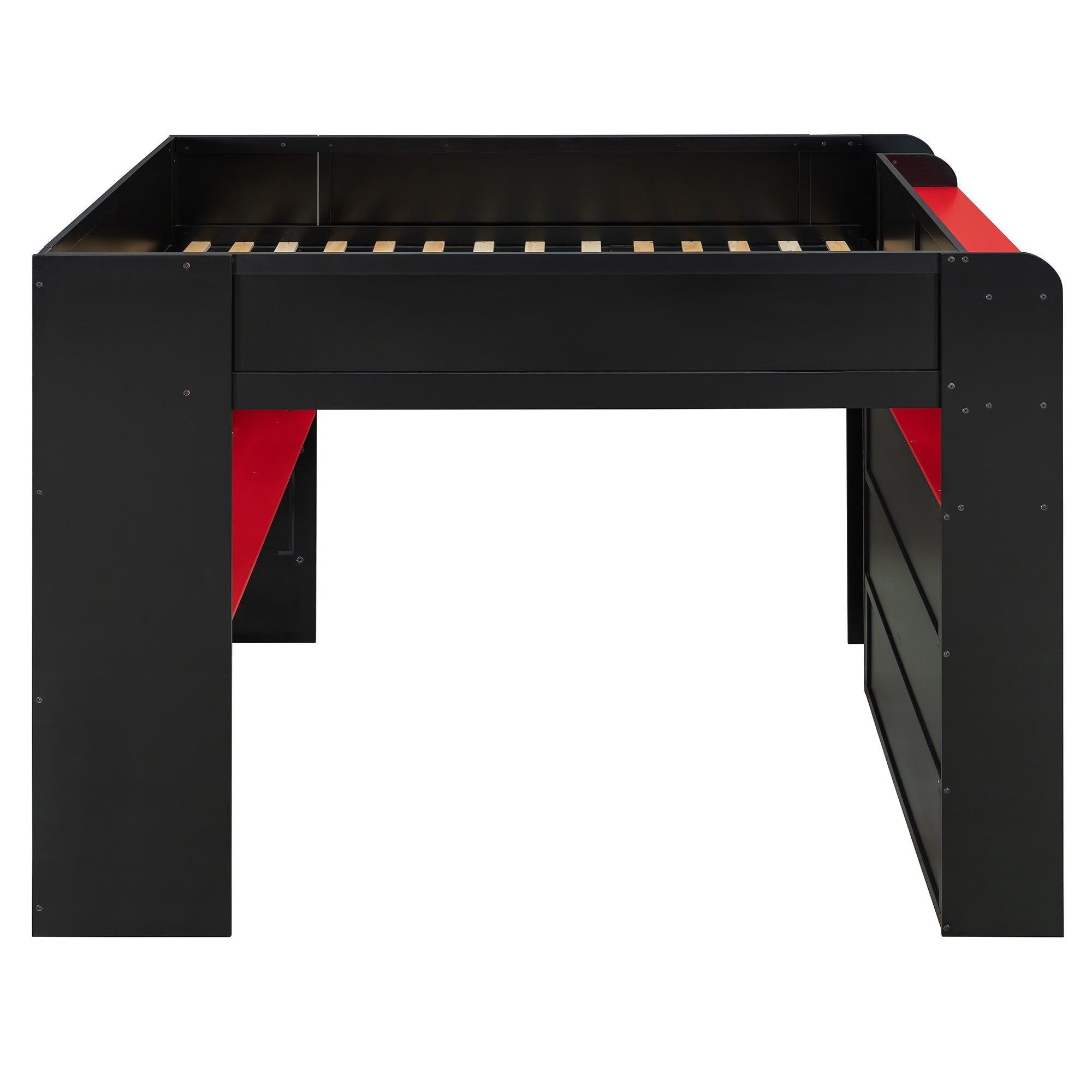 Bellemave® Full Loft Bed with Height - Adjustable Desk,Wardrobe,Ample Storage Space & RGB Light, Gaming loft Bed with Desk - Bellemave