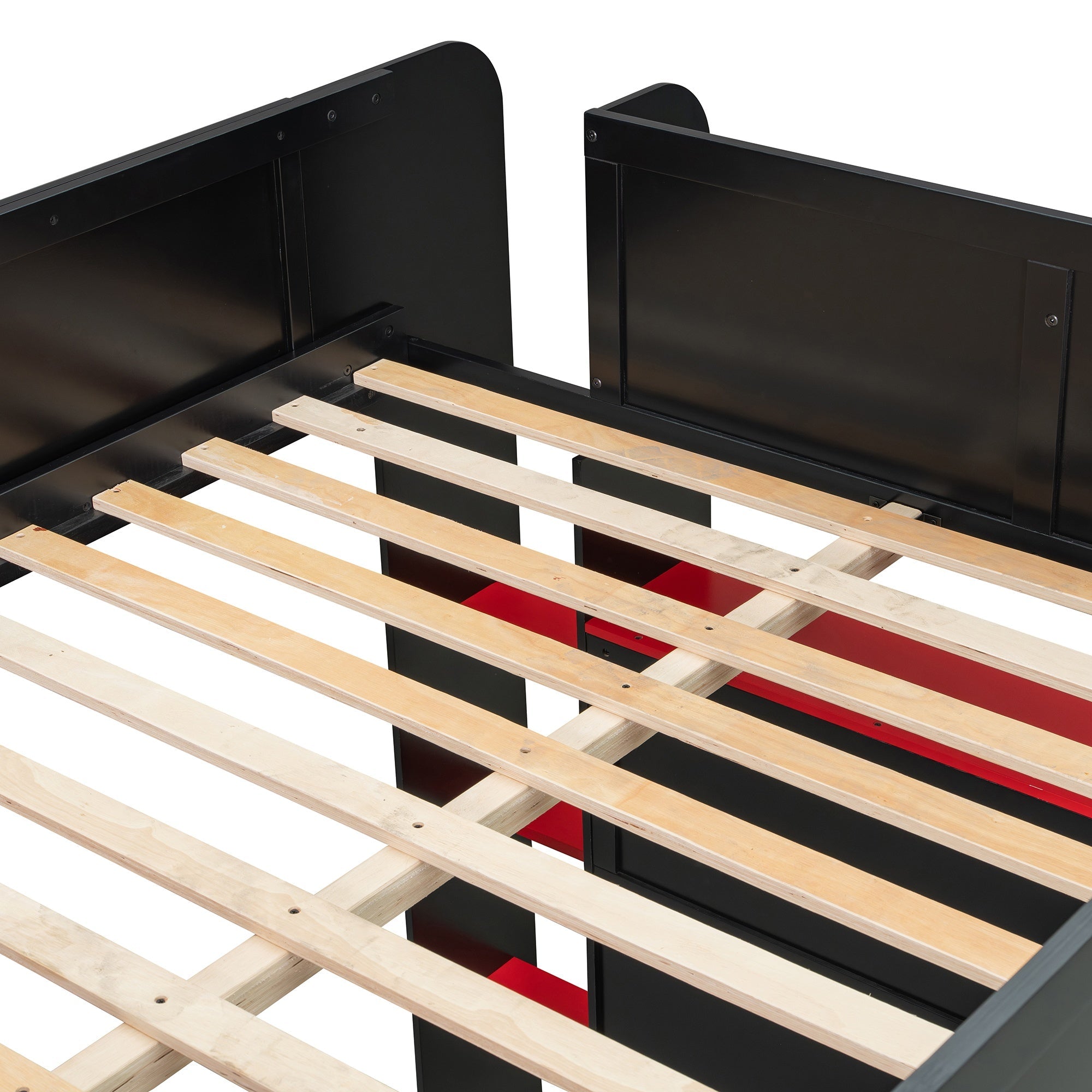Bellemave® Full Loft Bed with Height - Adjustable Desk,Wardrobe,Ample Storage Space & RGB Light, Gaming loft Bed with Desk - Bellemave