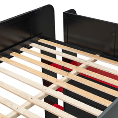 Bellemave® Full Loft Bed with Height - Adjustable Desk,Wardrobe,Ample Storage Space & RGB Light, Gaming loft Bed with Desk - Bellemave
