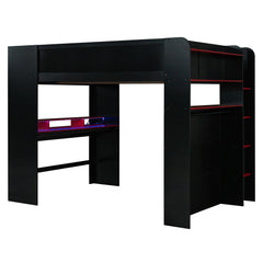 Bellemave® Full Loft Bed with Height - Adjustable Desk,Wardrobe,Ample Storage Space & RGB Light, Gaming loft Bed with Desk - Bellemave