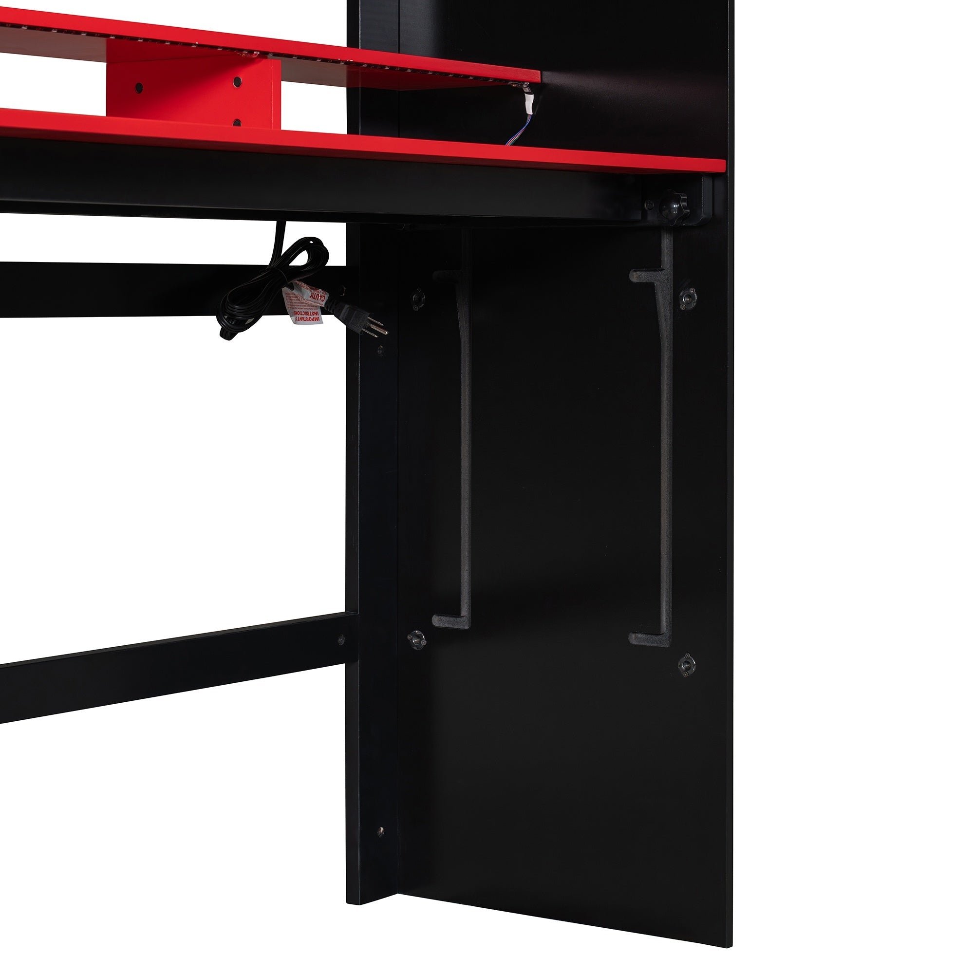 Bellemave® Full Loft Bed with Height - Adjustable Desk,Wardrobe,Ample Storage Space & RGB Light, Gaming loft Bed with Desk - Bellemave