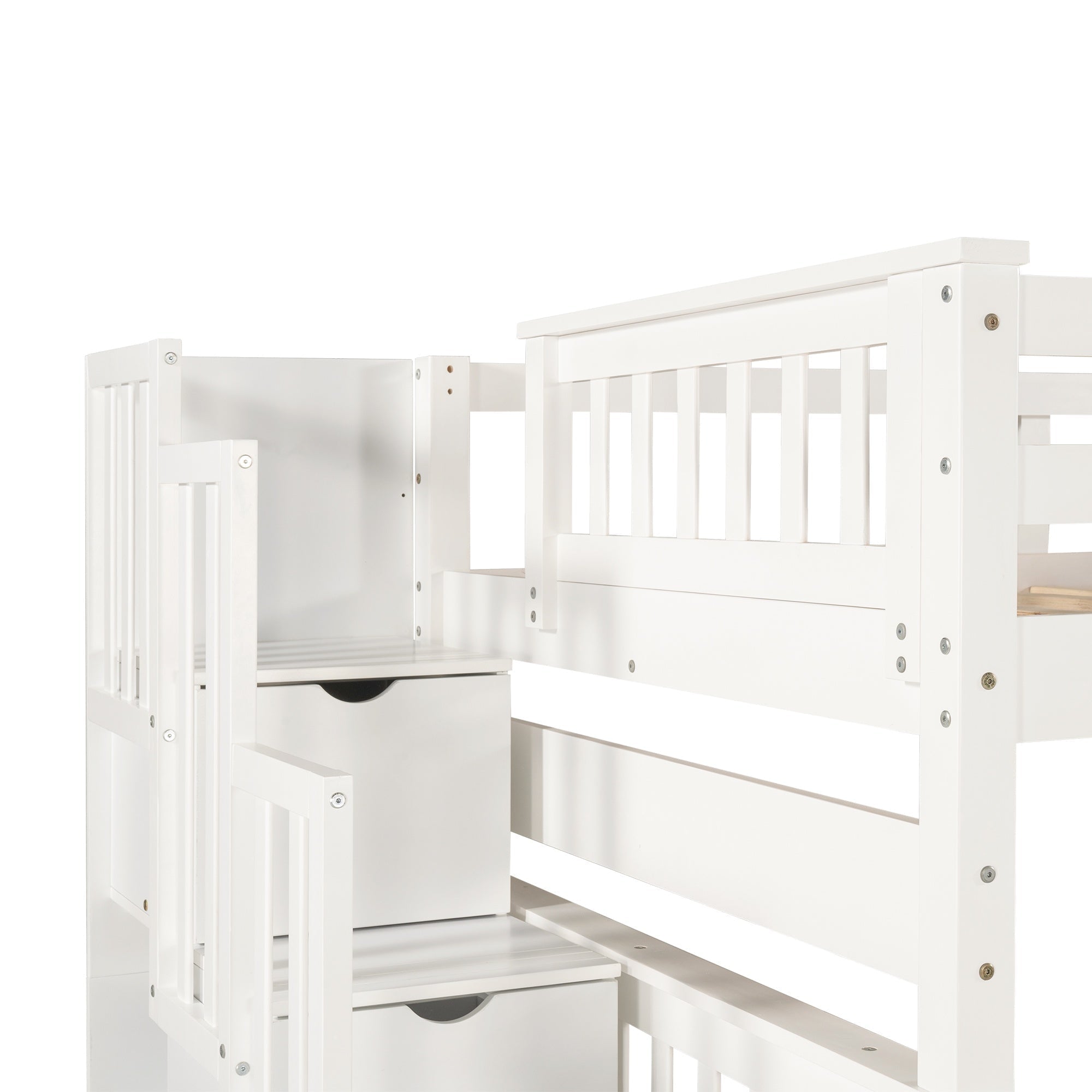 Bellemave® Full Over Full Bunk Bed with Drawers & Stairway Storage, Converitable Bunk Bed Frame - Bellemave