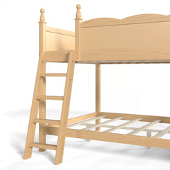 Bellemave® Full over Full Bunk Bed with Storage Shelves,Solid Wood Bed with Slide & Ladders, Low Profile Design - Bellemave