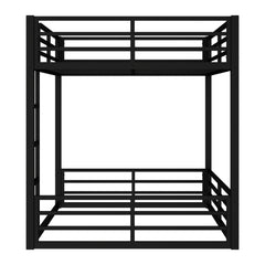 Bellemave® Full Over Full Floor Bunk Beds for Kids/Adults,Heavy Duty Metal Kids Bunk Beds Full Over Full,Noise Reduced Structure,Black - Bellemave