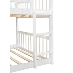 Bellemave® Full over Full & Full Triple Bunk Bed with Built - in Ladder and Slide - Bellemave