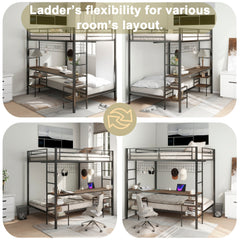 Bellemave® Full Over Twin Bunk Bed with Desk, Shelves & Charging Station - Bellemave