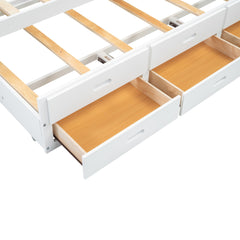 Bellemave® Full Size Bed Frame with Drawers & Storage Headboard, Solid Wood Platform Bed with Trundle & USB Ports for Teens, Adults - Bellemave
