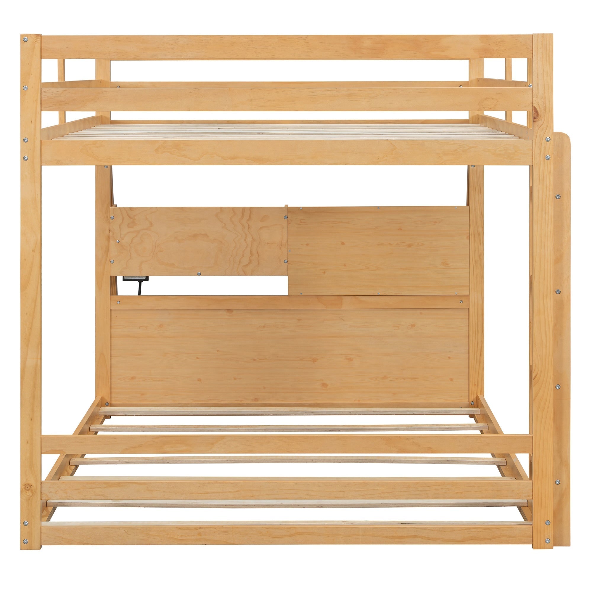 Bellemave® Full Size Bunk Bed with LED Lights & USB Ports | Storage Shelves & 2 Drawers - Bellemave