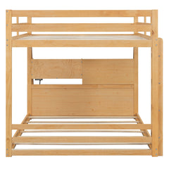Bellemave® Full Size Bunk Bed with LED Lights & USB Ports | Storage Shelves & 2 Drawers - Bellemave