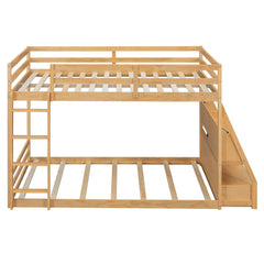 Bellemave® Full Size Bunk Bed with LED Lights & USB Ports | Storage Shelves & 2 Drawers - Bellemave