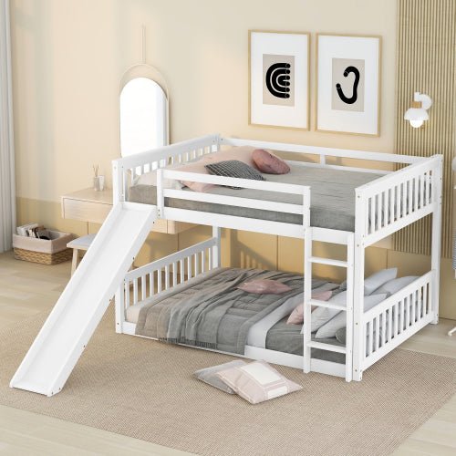 Bellemave® Full Size Bunk Bed with Slide and Ladder - Bellemave
