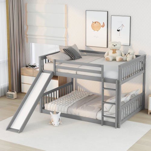 Bellemave® Full Size Bunk Bed with Slide and Ladder - Bellemave