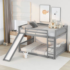 Bellemave® Full Size Bunk Bed with Slide and Ladder - Bellemave