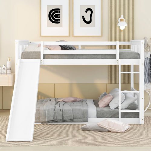 Bellemave® Full Size Bunk Bed with Slide and Ladder - Bellemave
