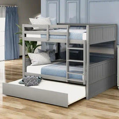 Bellemave® Full Size Bunk Bed with Trundle Bed - Bellemave
