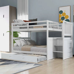 Bellemave® Full Size Bunk Bed with Trundle Bed - Bellemave