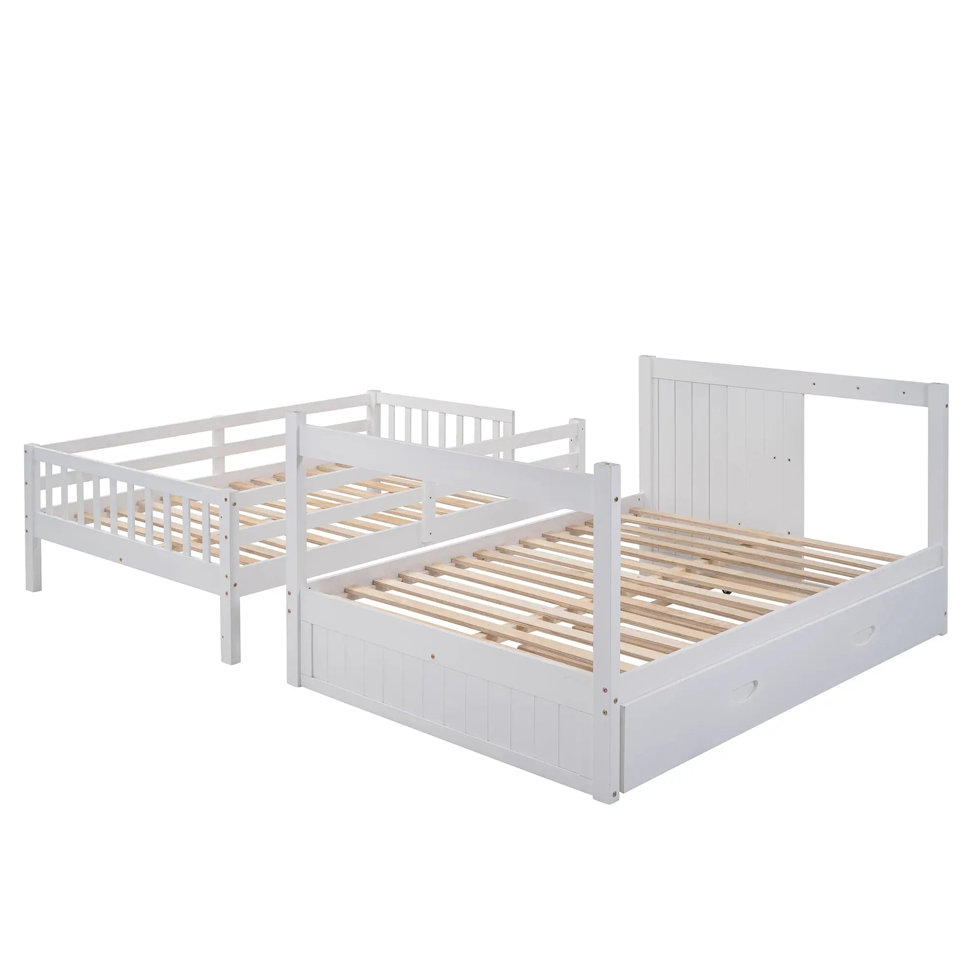 Bellemave® Full Size Bunk Bed with Trundle Bed - Bellemave