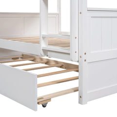 Bellemave® Full Size Bunk Bed with Trundle Bed - Bellemave