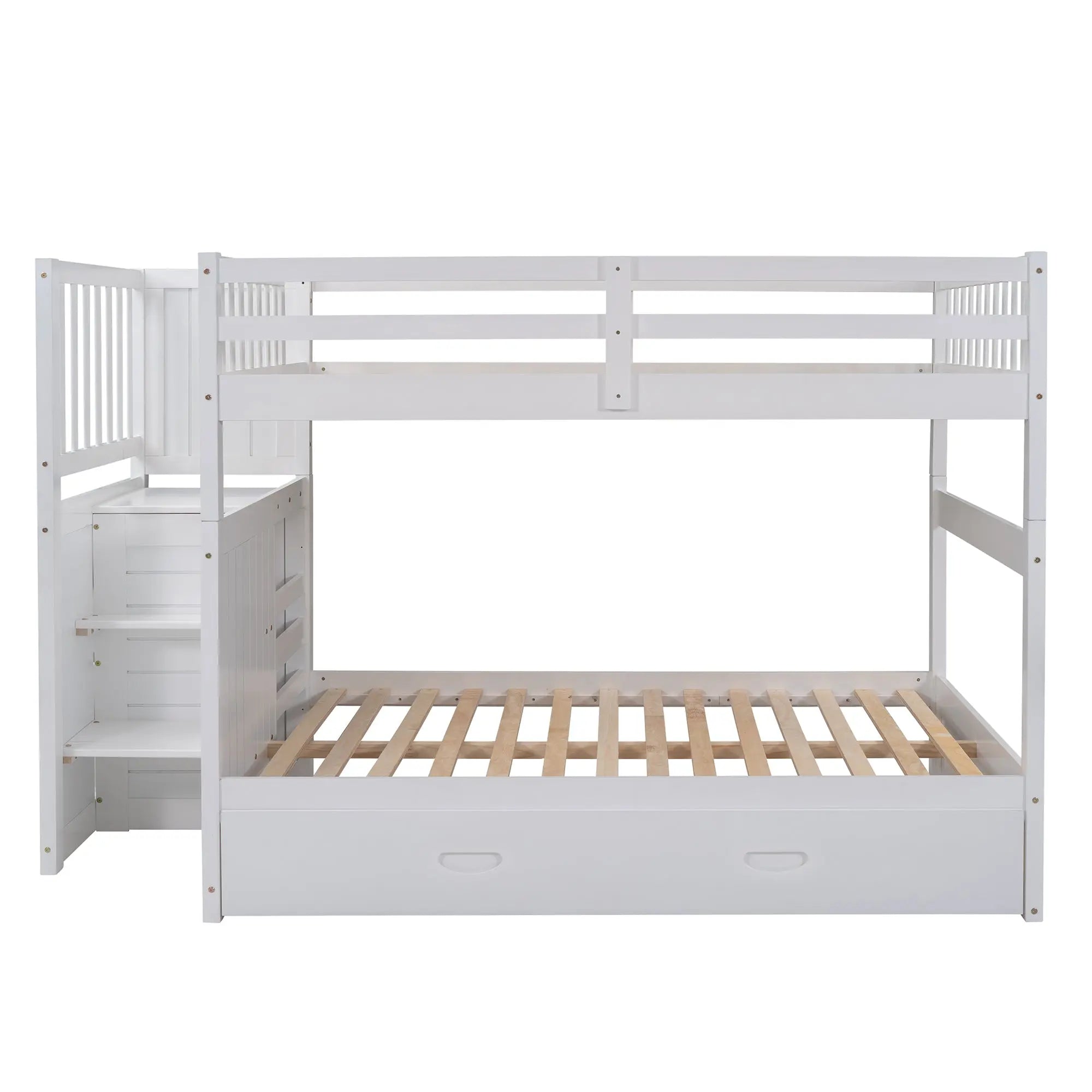 Bellemave® Full Size Bunk Bed with Trundle Bed - Bellemave