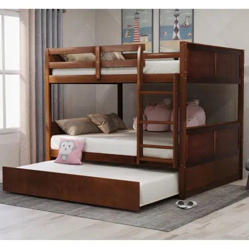 Bellemave® Full Size Bunk Bed with Trundle Bed - Bellemave