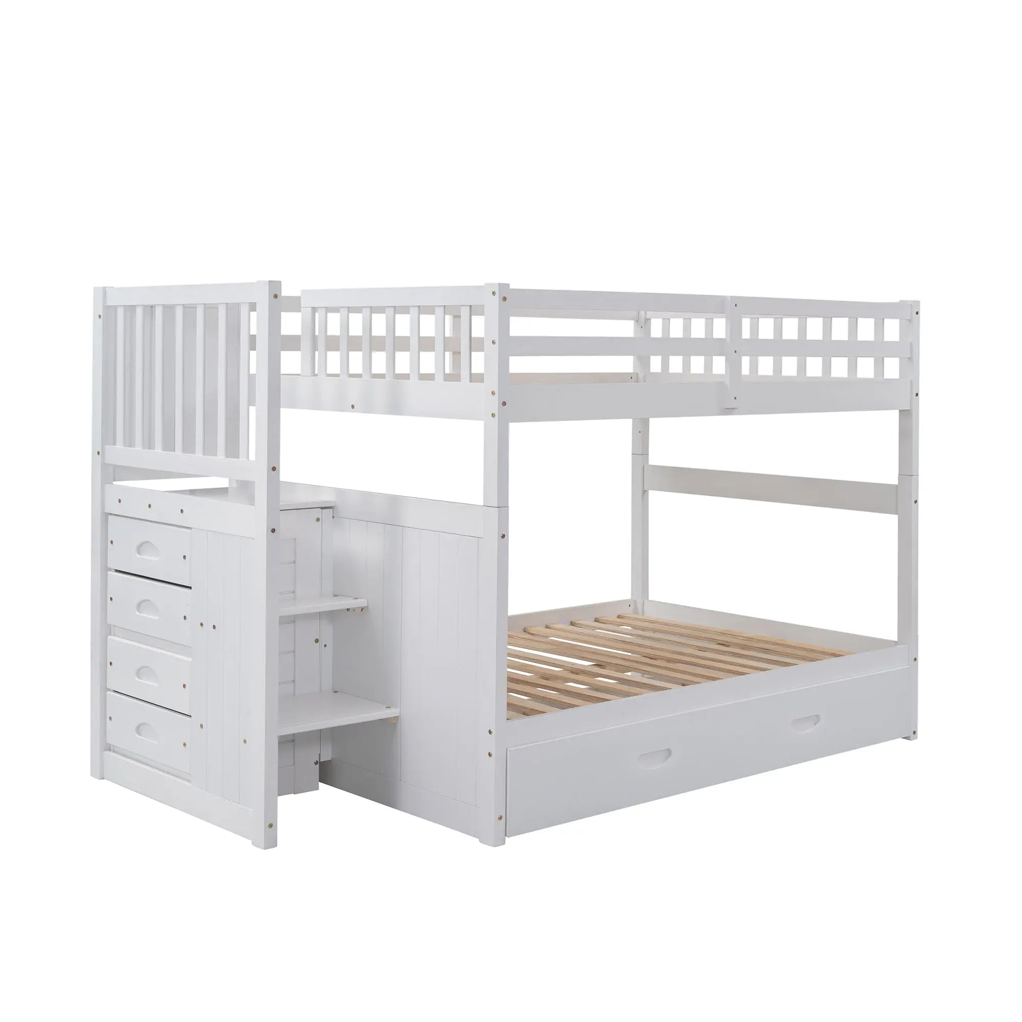 Bellemave® Full Size Bunk Bed with Trundle Bed - Bellemave