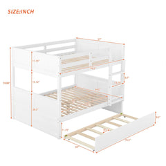 Bellemave® Full Size Bunk Bed with Trundle Bed - Bellemave