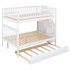 Bellemave® Full Size Bunk Bed with Trundle Bed and Staircase - Bellemave