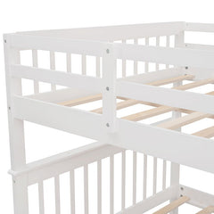 Bellemave® Full Size Bunk Bed with Trundle Bed, Storage and GuardRail - Bellemave