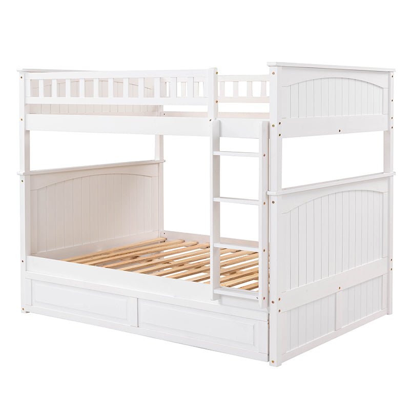 Bellemave® Full Size Bunk Bed with Twin Size Trundle and Guardrails - Bellemave