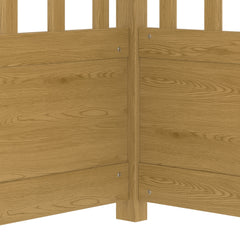 Bellemave® Full Size Canopy Bed Frame with 4 Posters and Guardrails, Full Size Montessori Floor Bed with High Fence, Natural - Bellemave