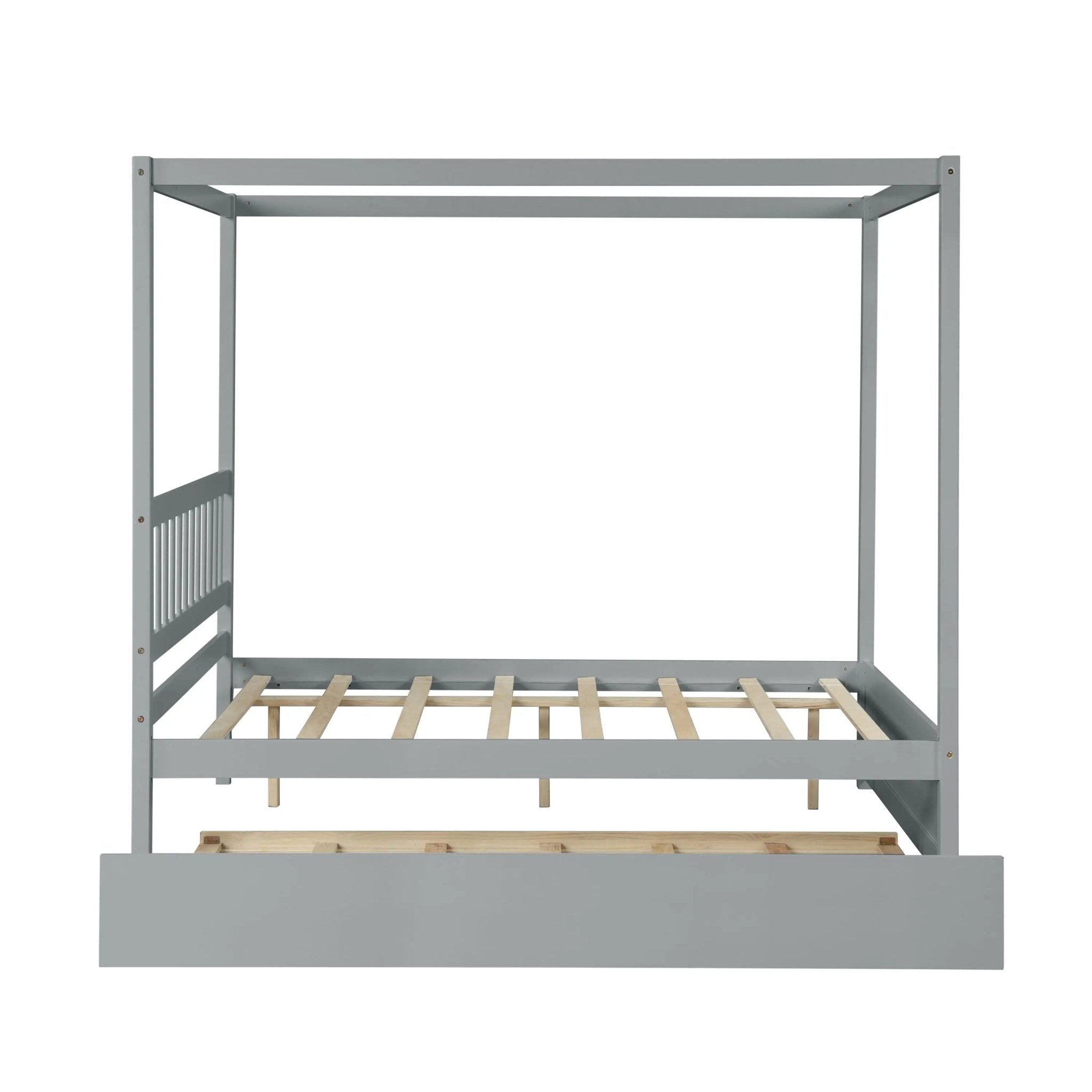Bellemave® Full Size Canopy Platform Bed with Trundle - Bellemave