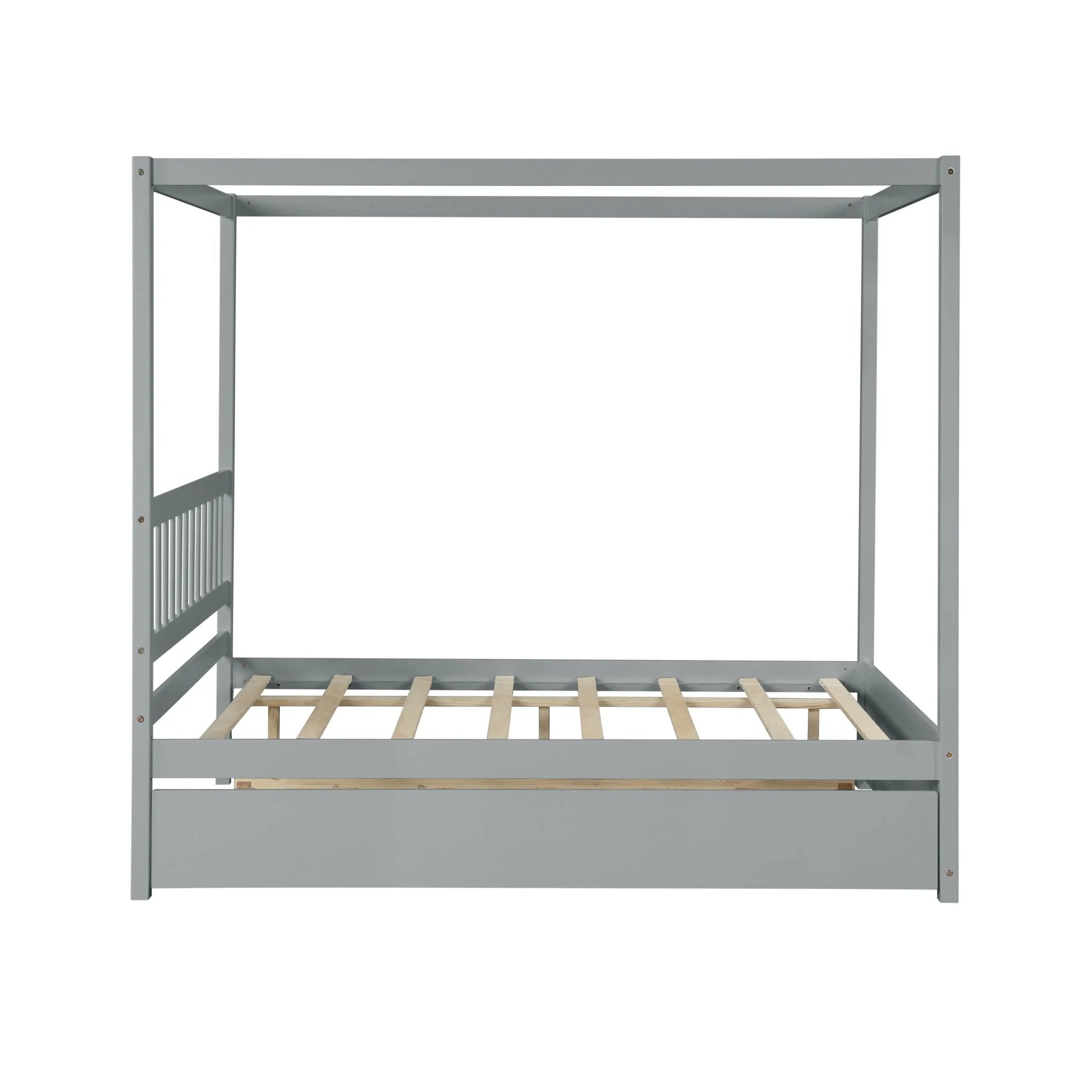 Bellemave® Full Size Canopy Platform Bed with Trundle - Bellemave