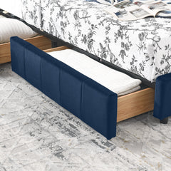Bellemave® Full Size Corner Bed Frame with Storage Drawers, Comfortable Backrest and Armrests, Upholstered Daybed, Gary - Bellemave
