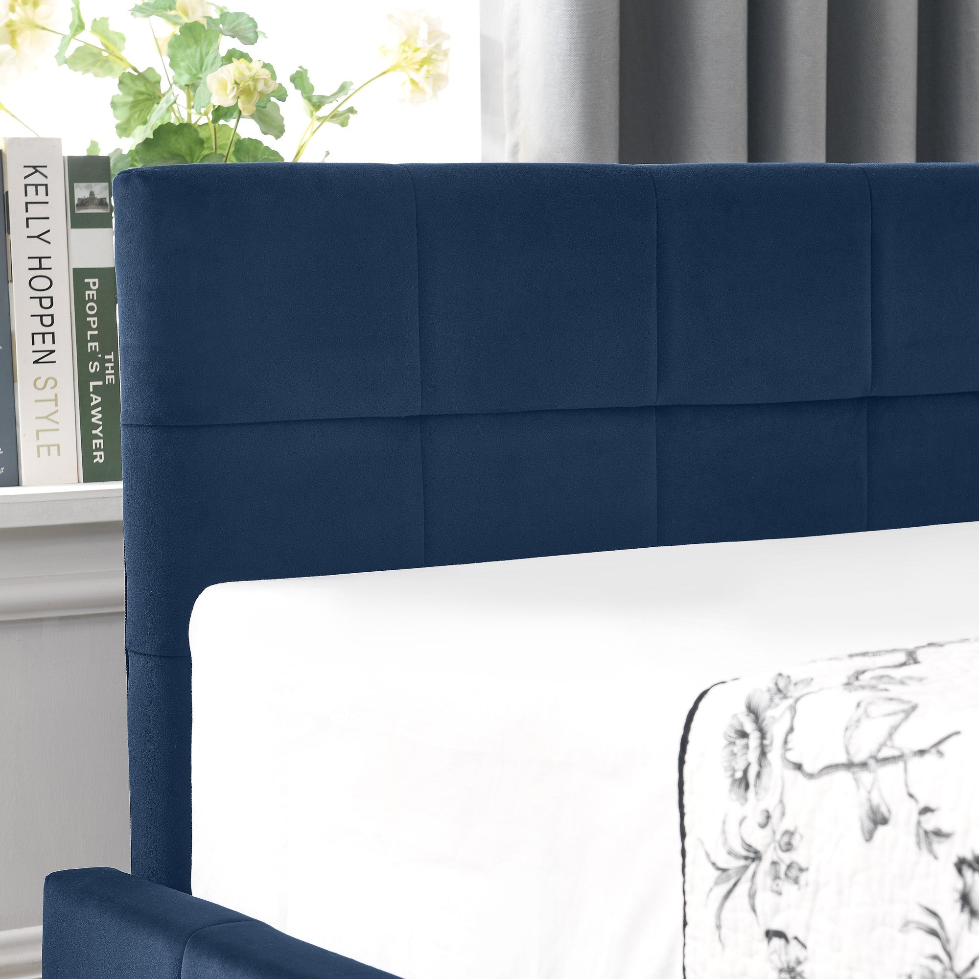 Bellemave® Full Size Corner Bed Frame with Storage Drawers, Comfortable Backrest and Armrests, Upholstered Daybed, Gary - Bellemave
