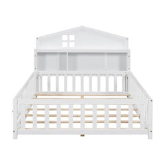 Bellemave® Full Size Floor Bed with Bookcases and Blackboards - Bellemave