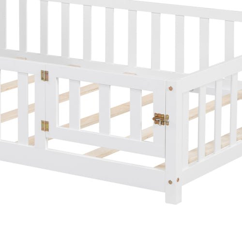 Bellemave® Full Size Floor Bed with Bookcases and Blackboards - Bellemave