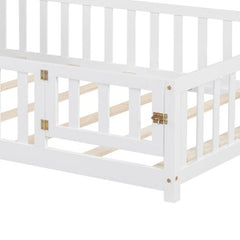 Bellemave® Full Size Floor Bed with Bookcases and Blackboards - Bellemave