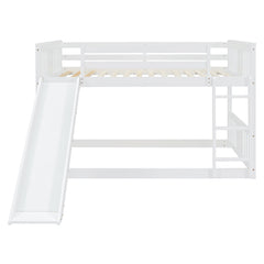Bellemave® Full Size Floor Bunk Bed with Ladder and Slide - Bellemave