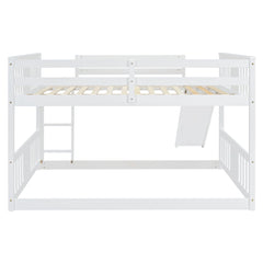 Bellemave® Full Size Floor Bunk Bed with Ladder and Slide - Bellemave