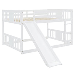 Bellemave® Full Size Floor Bunk Bed with Ladder and Slide - Bellemave