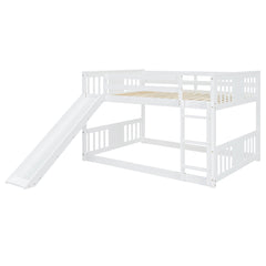 Bellemave® Full Size Floor Bunk Bed with Ladder and Slide - Bellemave