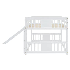 Bellemave® Full Size Floor Bunk Bed with Ladder and Slide - Bellemave