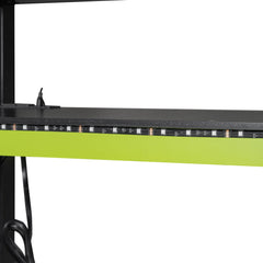 Bellemave® Full Size Gamer Loft Bed with Built - in Desk, RGB Lighting, USB Port & Storage, Gaming Bed with Wardrobe, Drawers - Bellemave