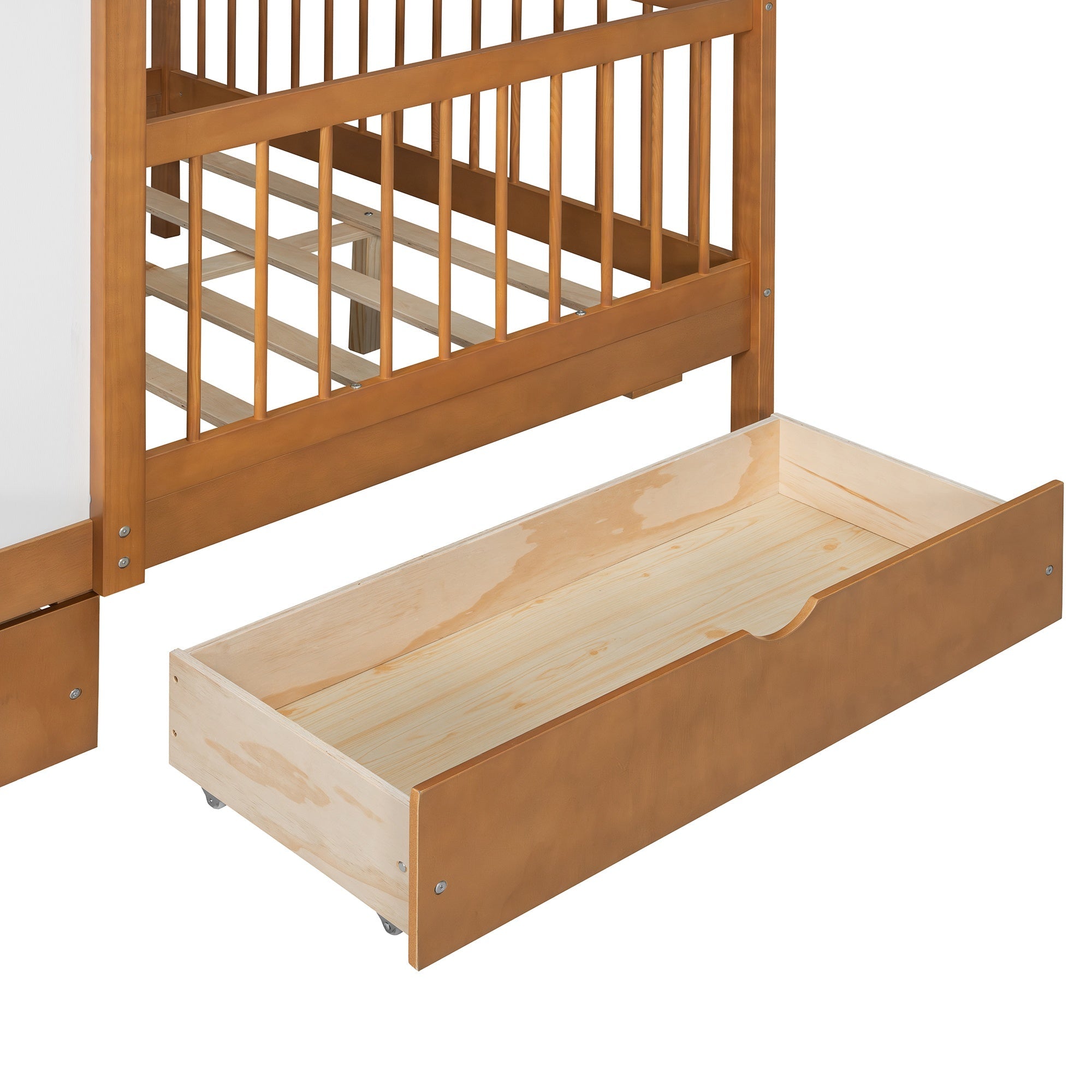 Bellemave® Full Size House Bed with 2 Large Drawers, Side Bookshelf with LED Strip, Cozy Reading Nook & Playhouse for Boys & Girls - Bellemave