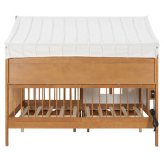 Bellemave® Full Size House Bed with 2 Large Drawers, Side Bookshelf with LED Strip, Cozy Reading Nook & Playhouse for Boys & Girls - Bellemave