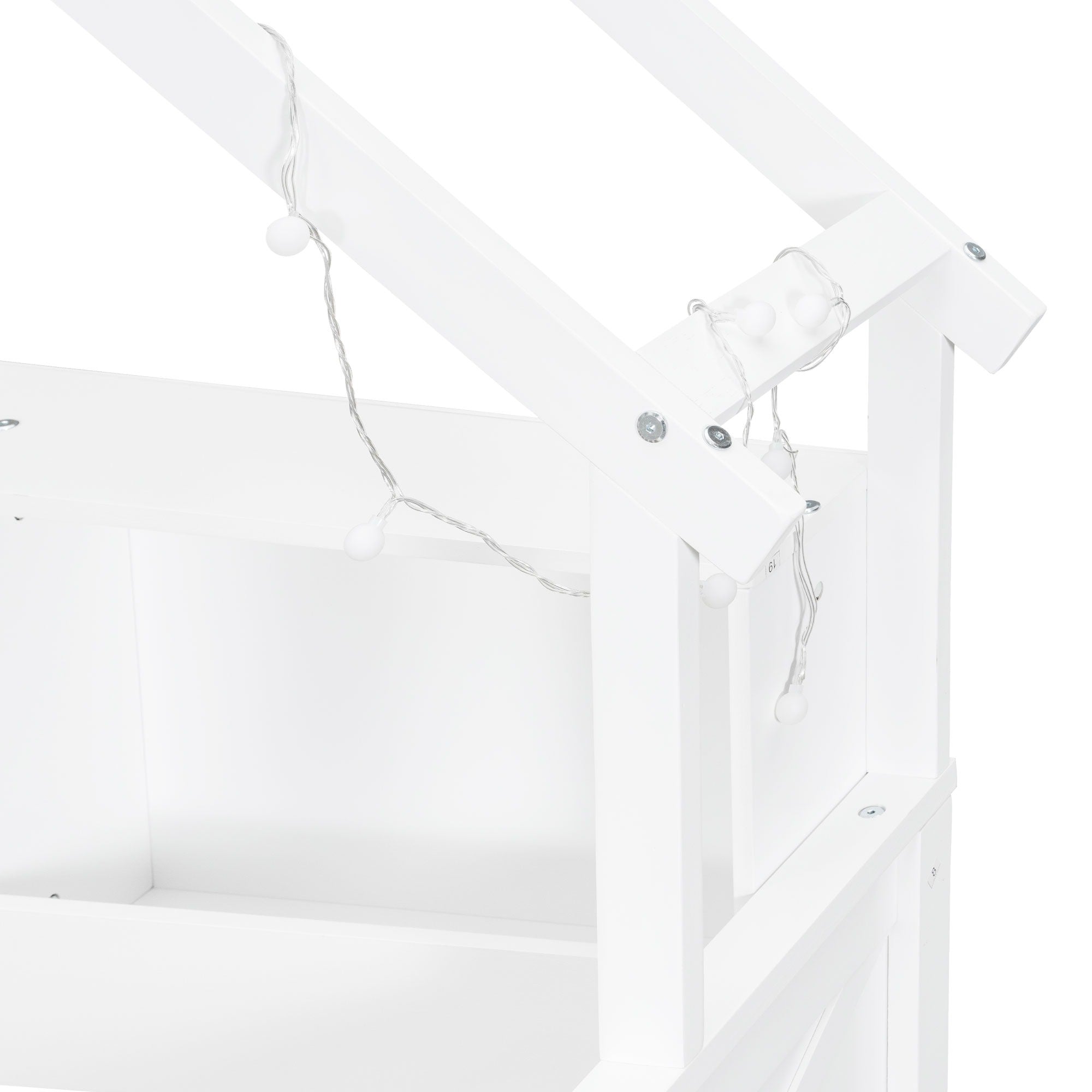 Bellemave® Full Size House Bed with LED Light and Storage Shelves, Drawers and Guardrail - Bellemave